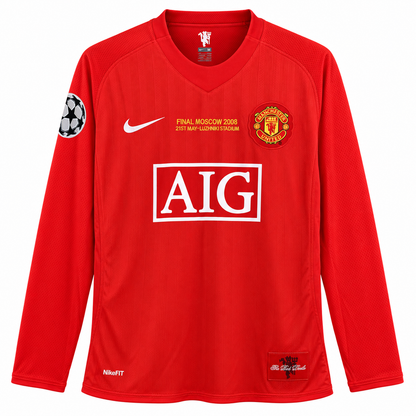 Manchester United retrô 2007/08 Final da Champions Com Patchs e CR7 imagem 3