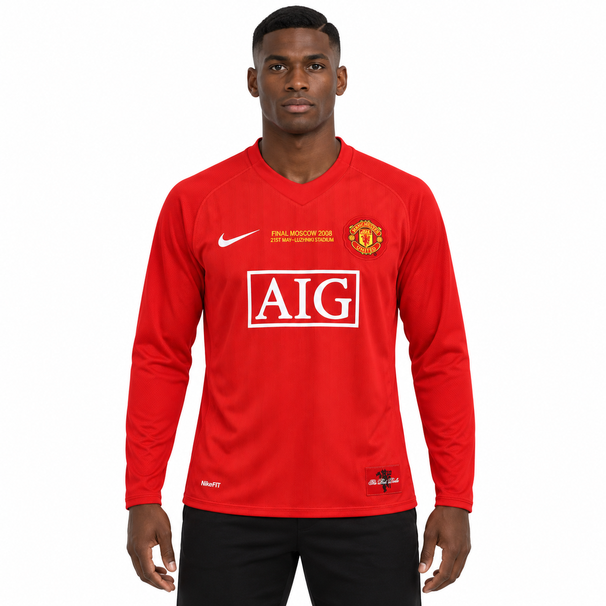 Manchester United retrô 2007/08 Final da Champions Sem Patchs imagem 1