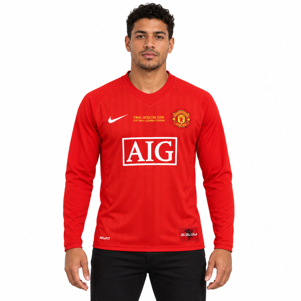Manchester United retrô 2007/08 Final da Champions Sem Patchs e CR7 imagem 1