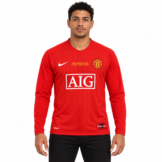 Manchester United retrô 2007/08 Final da Champions Sem Patchs e CR7 imagem 1