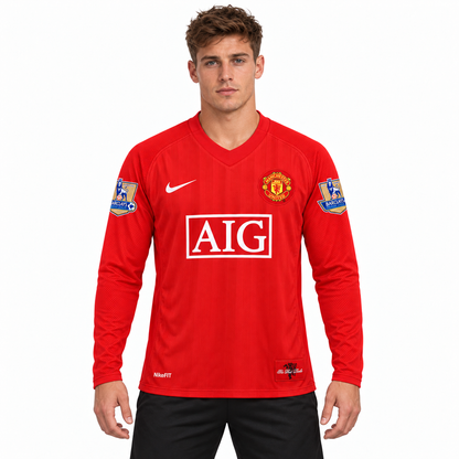 Manchester United retrô 2007/08 Premier League Com Patch e CR7 imagem 1