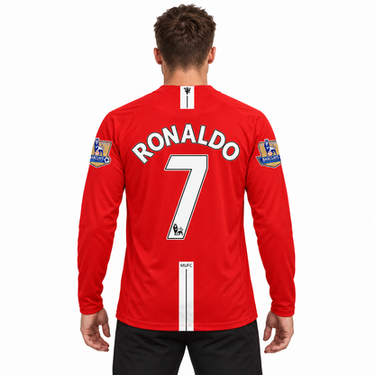 Manchester United retrô 2007/08 Premier League Com Patch e CR7 imagem 2