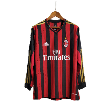 Camisa Manga Longa Retrô Torcedor Masculina Milan I 2013
