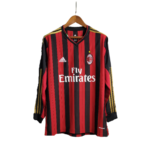 Camisa Manga Longa Retrô Torcedor Masculina Milan I 2013