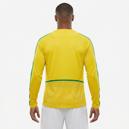 Camisa Manga Longa Retrô Torcedor Masculina Brasil I 2002
