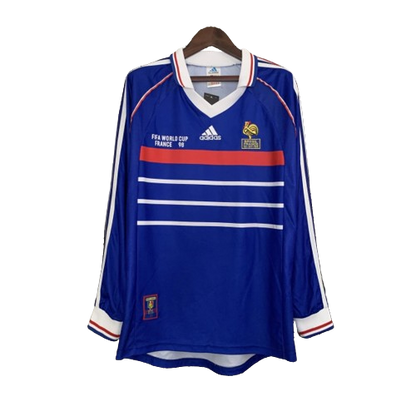 Camisa Manga Longa Retrô Torcedor Masculina França 1998