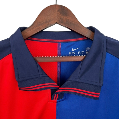 Camisa Manga Longa Retrô Torcedor Masculina Barcelona 1998