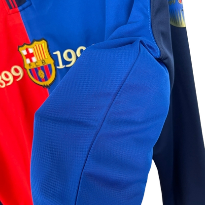 Camisa Manga Longa Retrô Torcedor Masculina Barcelona 1998