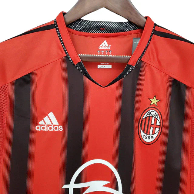 Camisa Milan Retrô 2004/2005 Vermelha e Preta