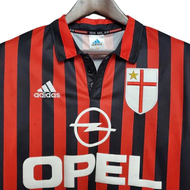 Camisa Milan Retrô 1999/2000 Vermelha e Preta