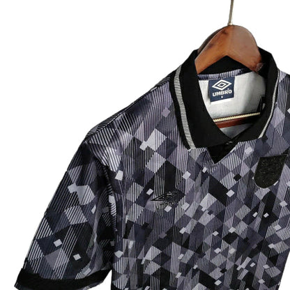 Camisa Inglaterra Retrô 1990 Preta e Branca