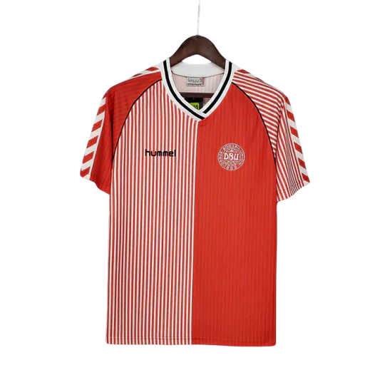 Camisa Dinamarca Retrô 1986 Vermelha e Branca - Hummel