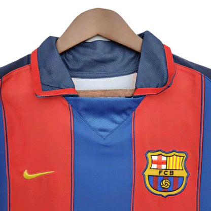 Camisa Barcelona Retrô 2003/2004 Azul e Grená