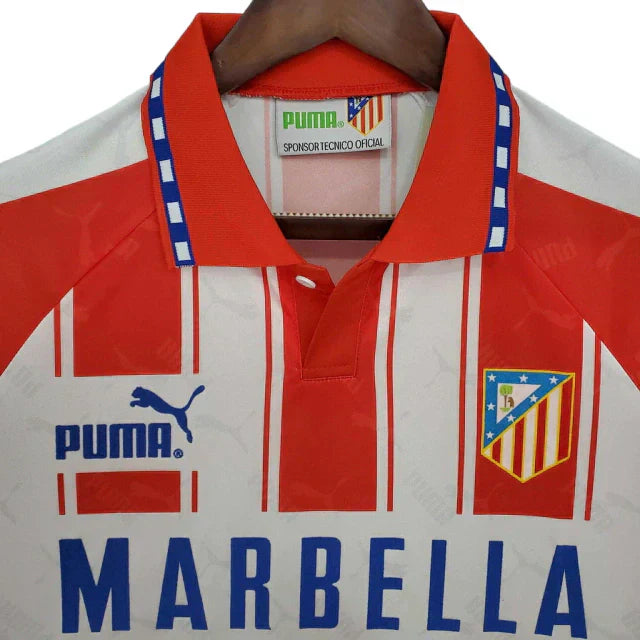 Camisa Atlético de Madrid Retrô 1994/1995 Branca e Vermelha